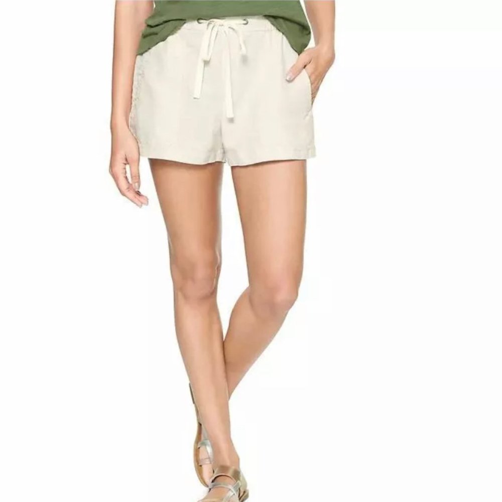 GAP Pull On Utility Shorts Flax Linen Cotton